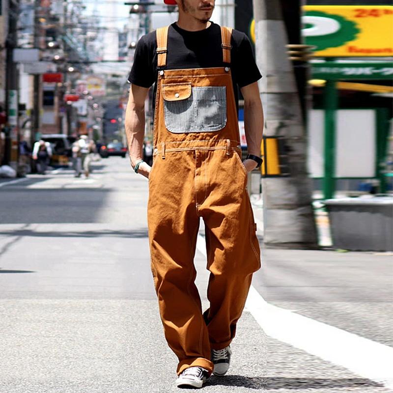 Heren Casual Vintage Cargo Overalls met meerdere zakken