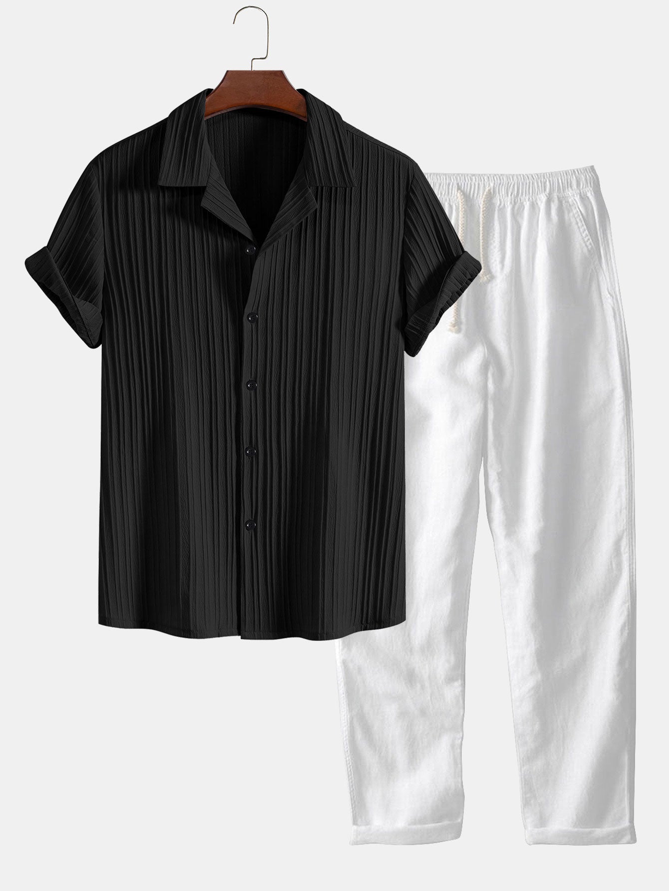 Men’s Two-Piece Set – Shirt and Trousers