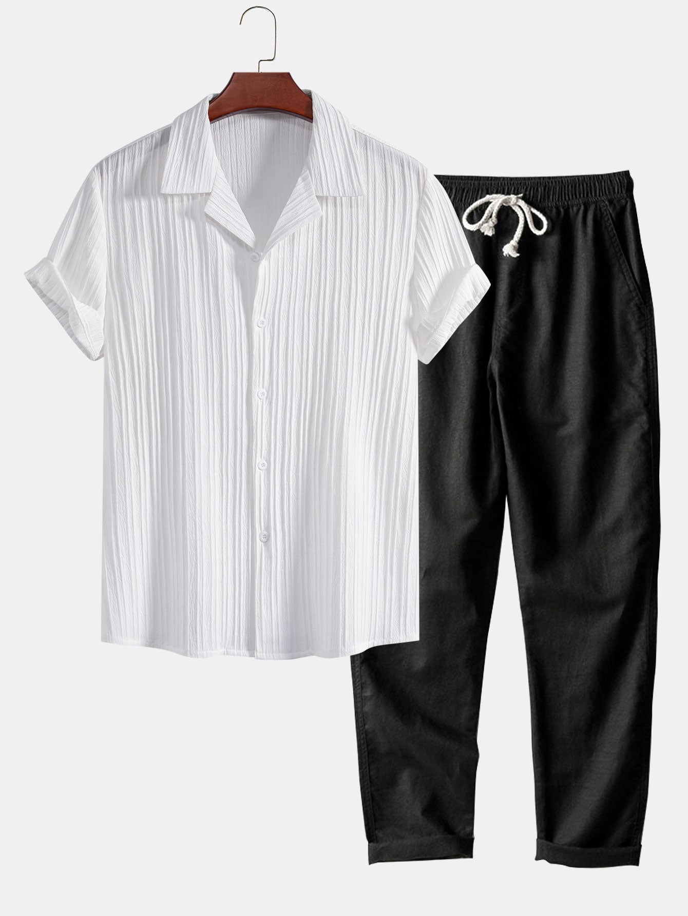 Men’s Two-Piece Set – Shirt and Trousers