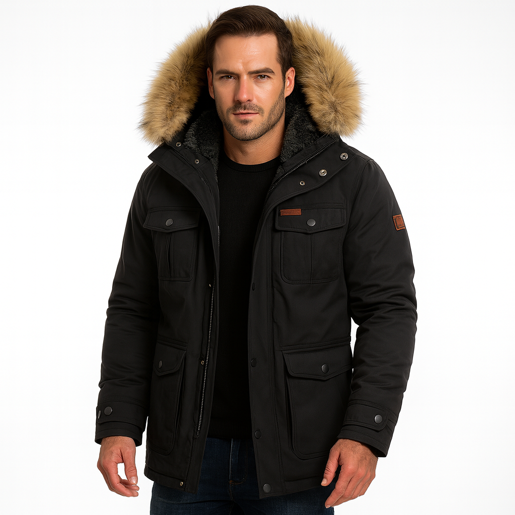 Men’s Winter Fur Hood Jacket | Thermal