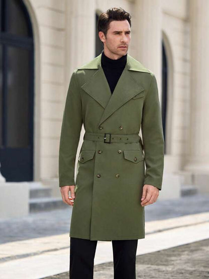 Olivegroene Lange Trenchcoat