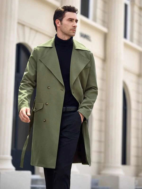 Olivegroene Lange Trenchcoat