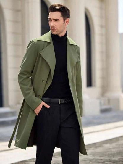 Olivegroene Lange Trenchcoat