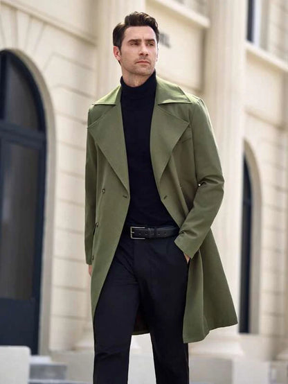 Olivegroene Lange Trenchcoat