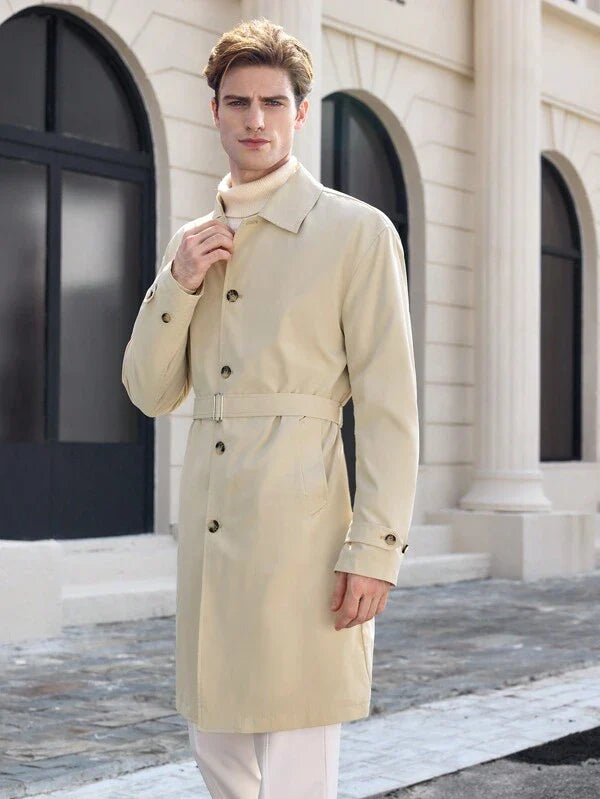 Beige old money trenchcoat