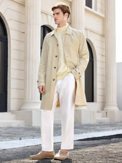 Beige old money trenchcoat