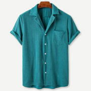 Men’s Ribbed Knit Shirt – Short Sleeves for Summer Style