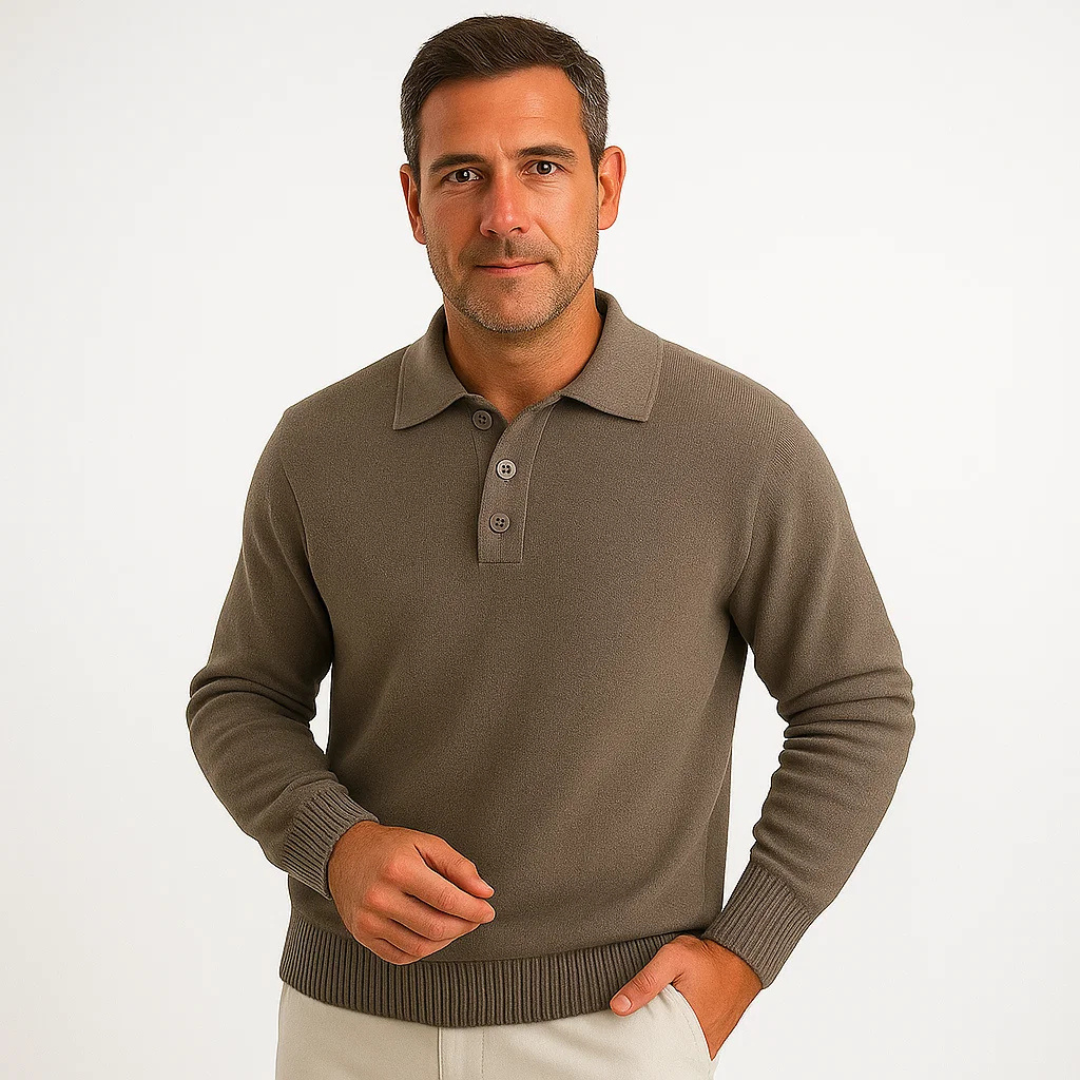 Men’s Long Sleeve Polo Sweater | Classic