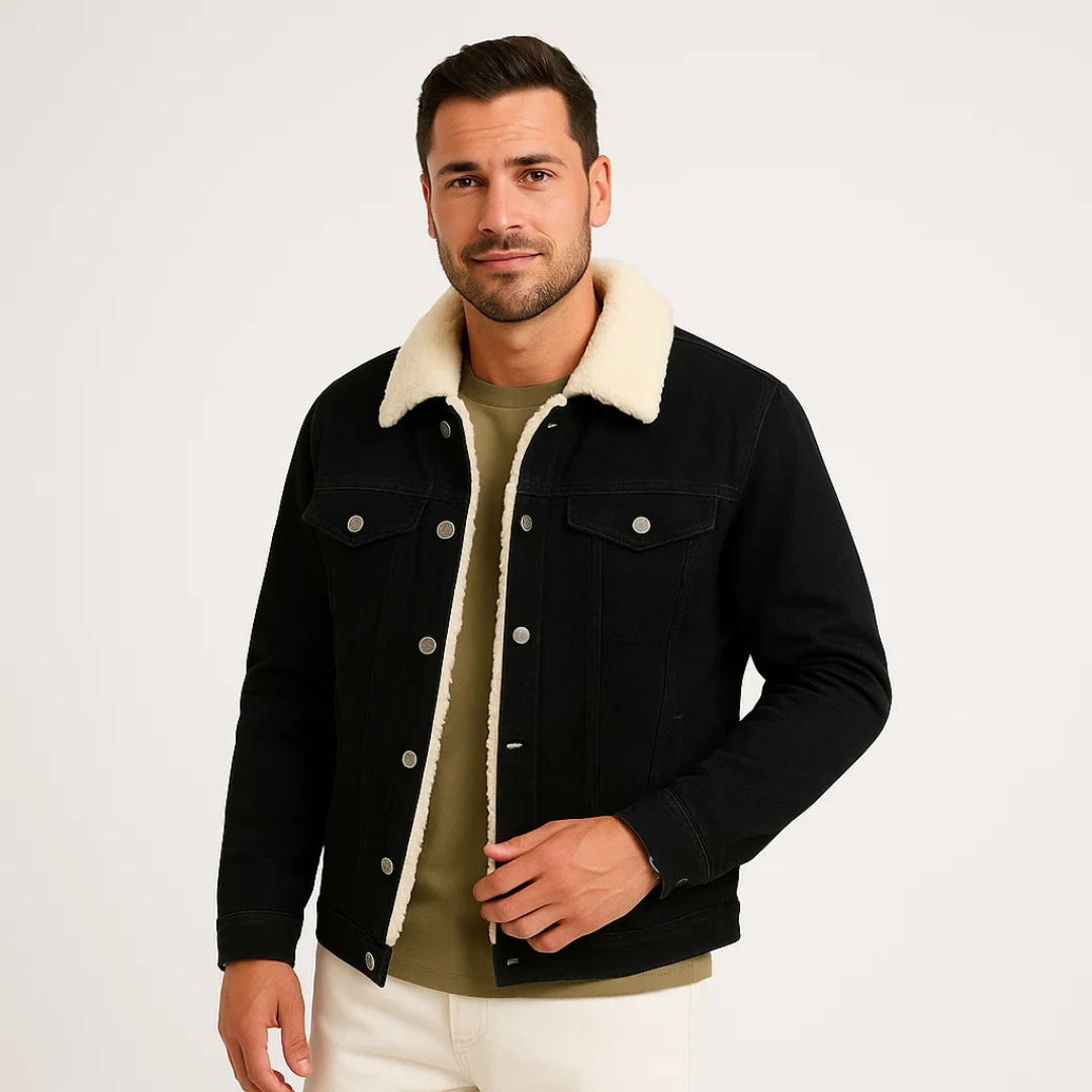 Men’s Warm Fleece Denim Jacket | Comfortable