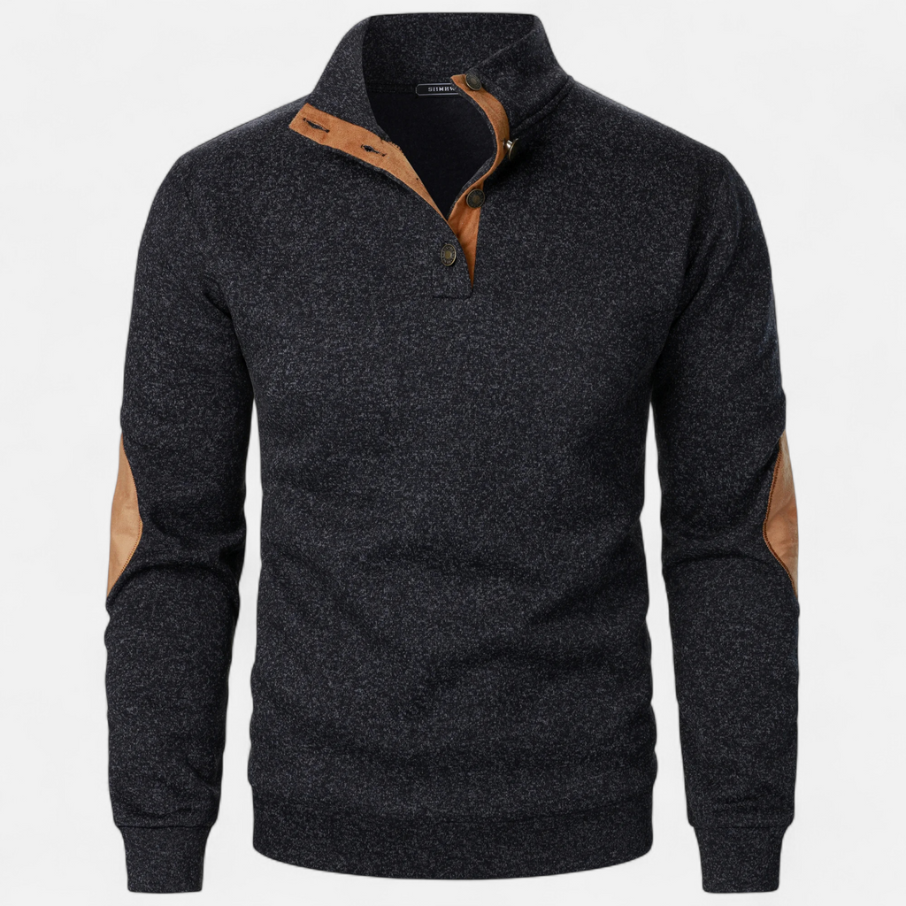 Men’s Leather Accent Sweater | Comfortable