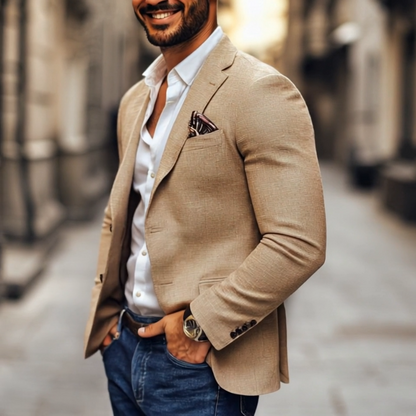 Herenmode Notch Lapel Twee Knopen Casual Blazer