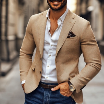 Herenmode Notch Lapel Twee Knopen Casual Blazer