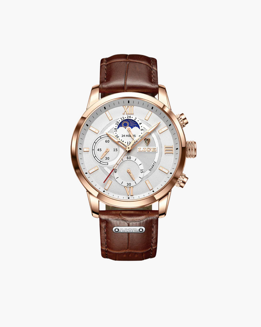 Ezekiel | Heren quartzhorloge | Leer