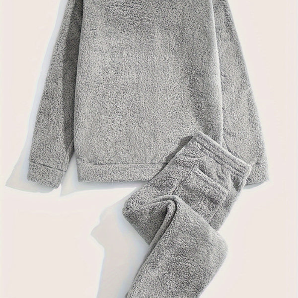 Men’s Plush Sweatshirt & Sweatpants Set | Soft