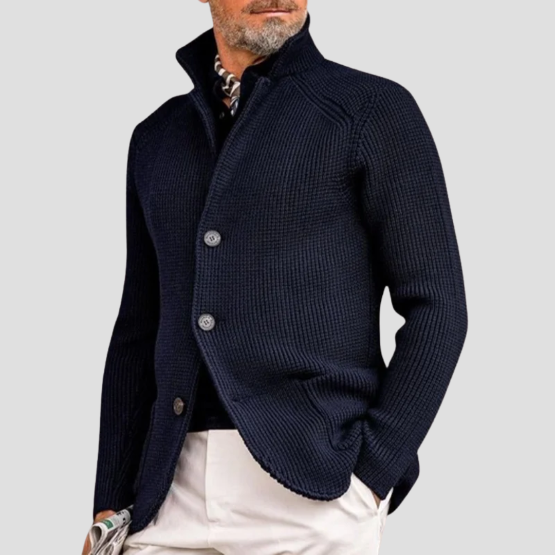 Nurozis | Men’s Textured Jacquard Knit Cardigan