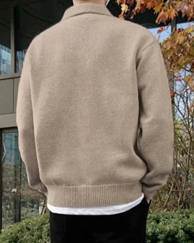 Nurozis | Woollen Button Half-Zip Sweater