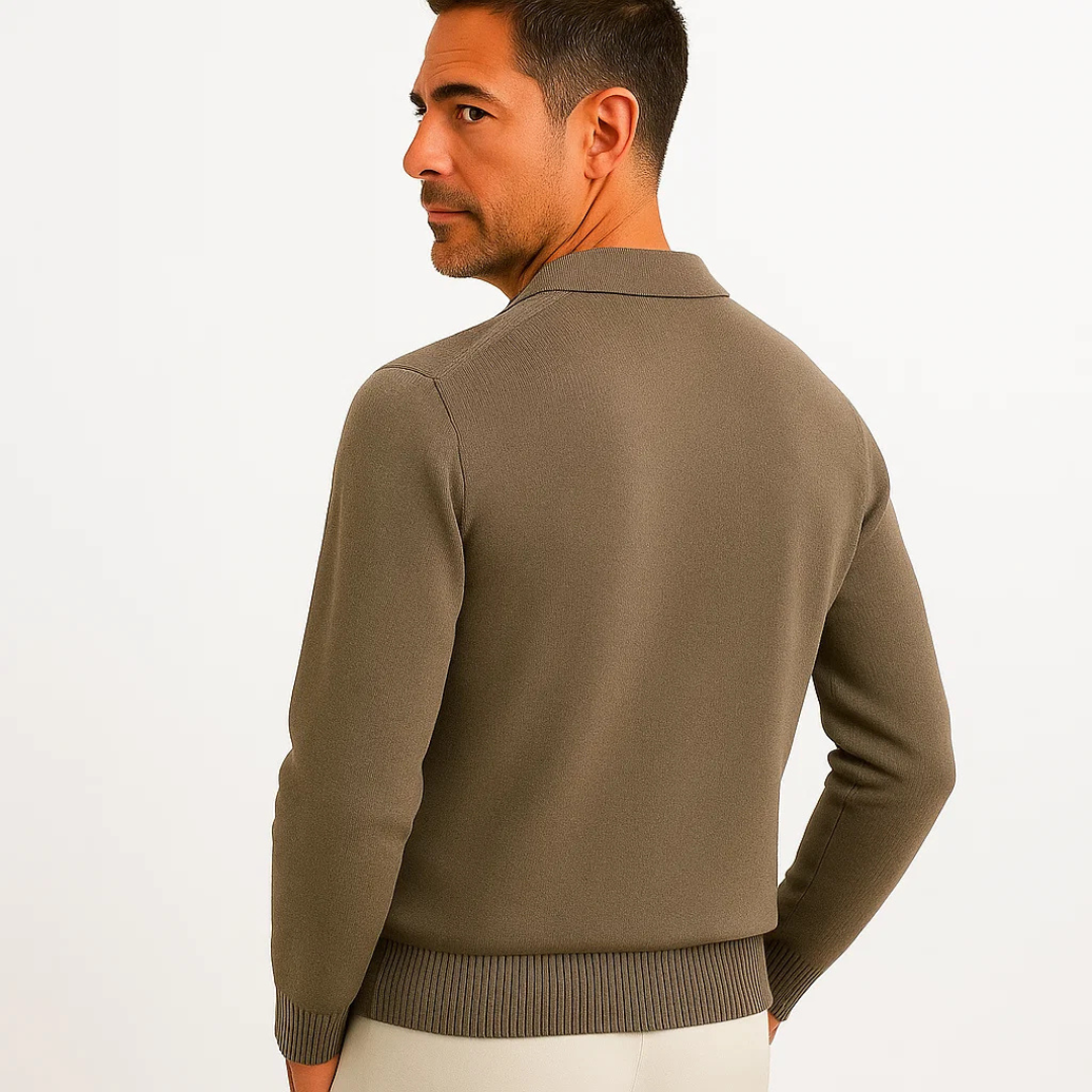 Men’s Long Sleeve Polo Sweater | Classic