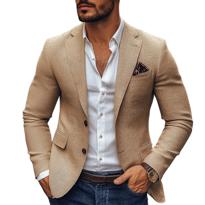 Herenmode Notch Lapel Twee Knopen Casual Blazer