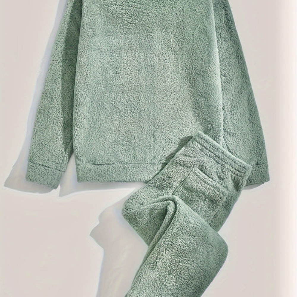 Men’s Plush Sweatshirt & Sweatpants Set | Soft