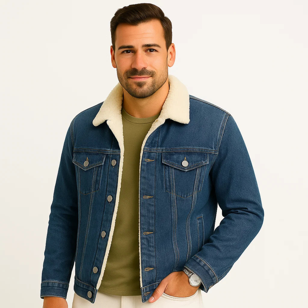 Men’s Warm Fleece Denim Jacket | Comfortable