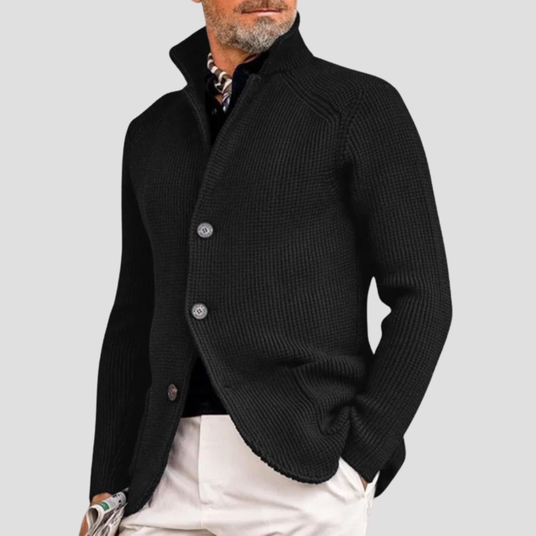 Nurozis | Men’s Textured Jacquard Knit Cardigan