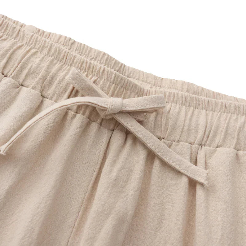 Men’s Lightweight Linen Trousers – Casual Fit with Elasticated Waistband