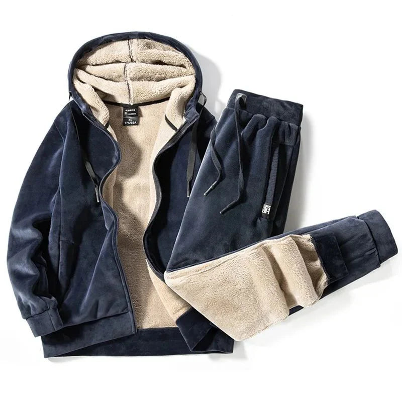 Men’s Fleece-Lined Hoodie Set | Warm