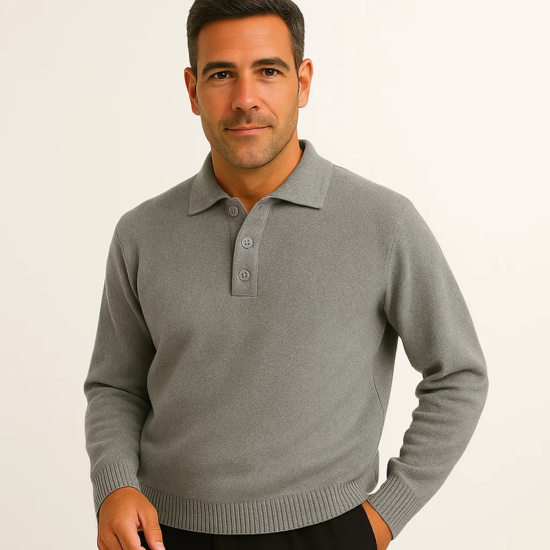 Men’s Long Sleeve Polo Sweater | Classic
