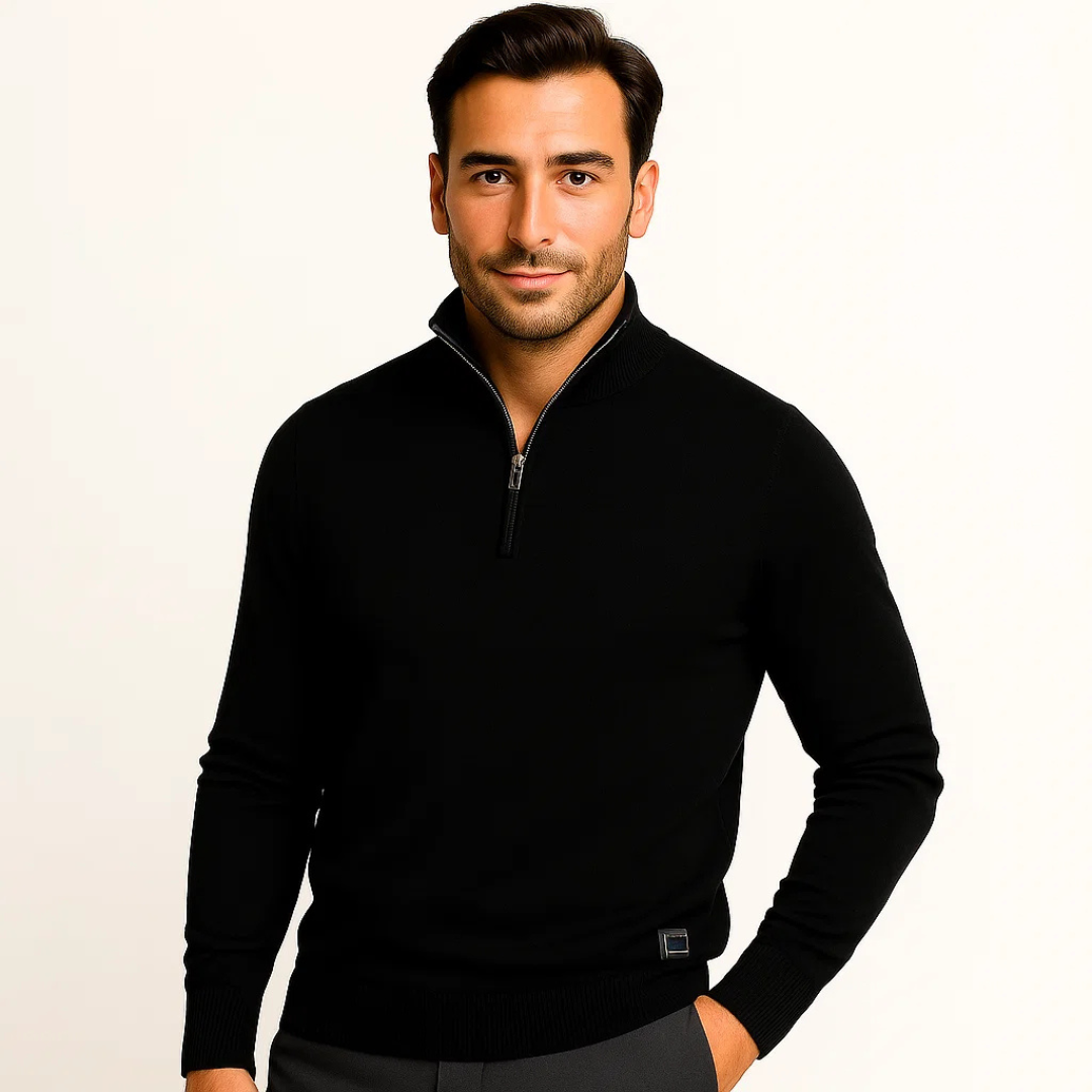 Men’s Pullover Sweater with Zip | Comfortable