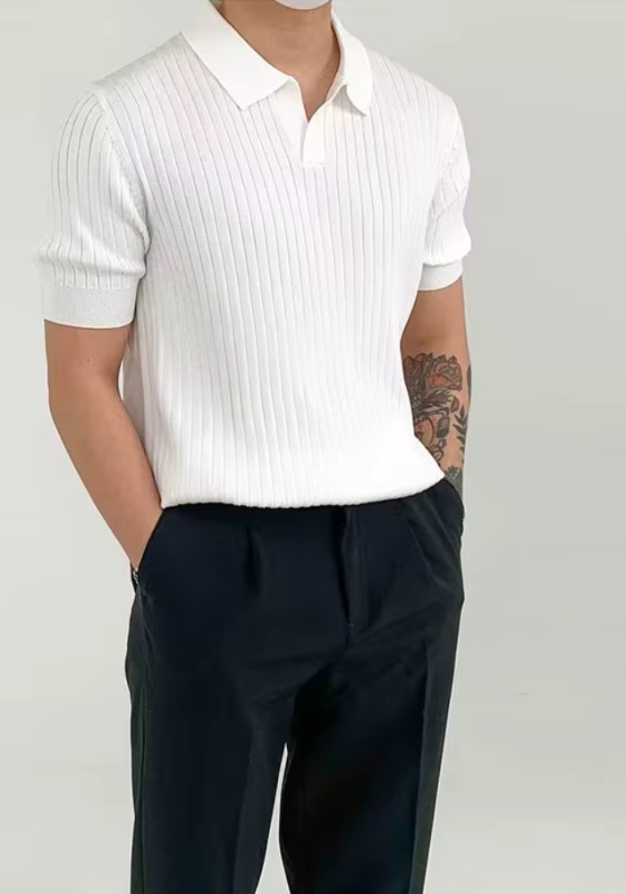 Refined Ribbed Knit T-Shirt – Men’s Essential