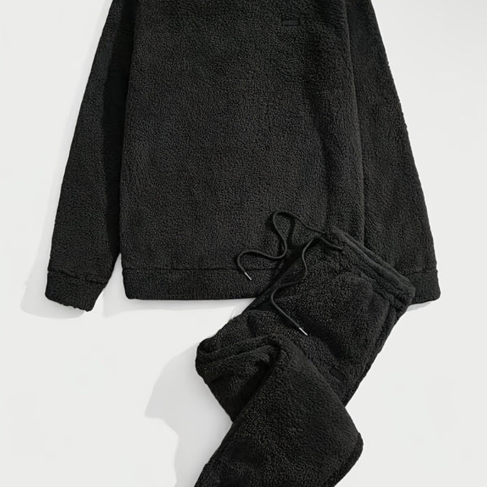 Men’s Plush Sweatshirt & Sweatpants Set | Soft