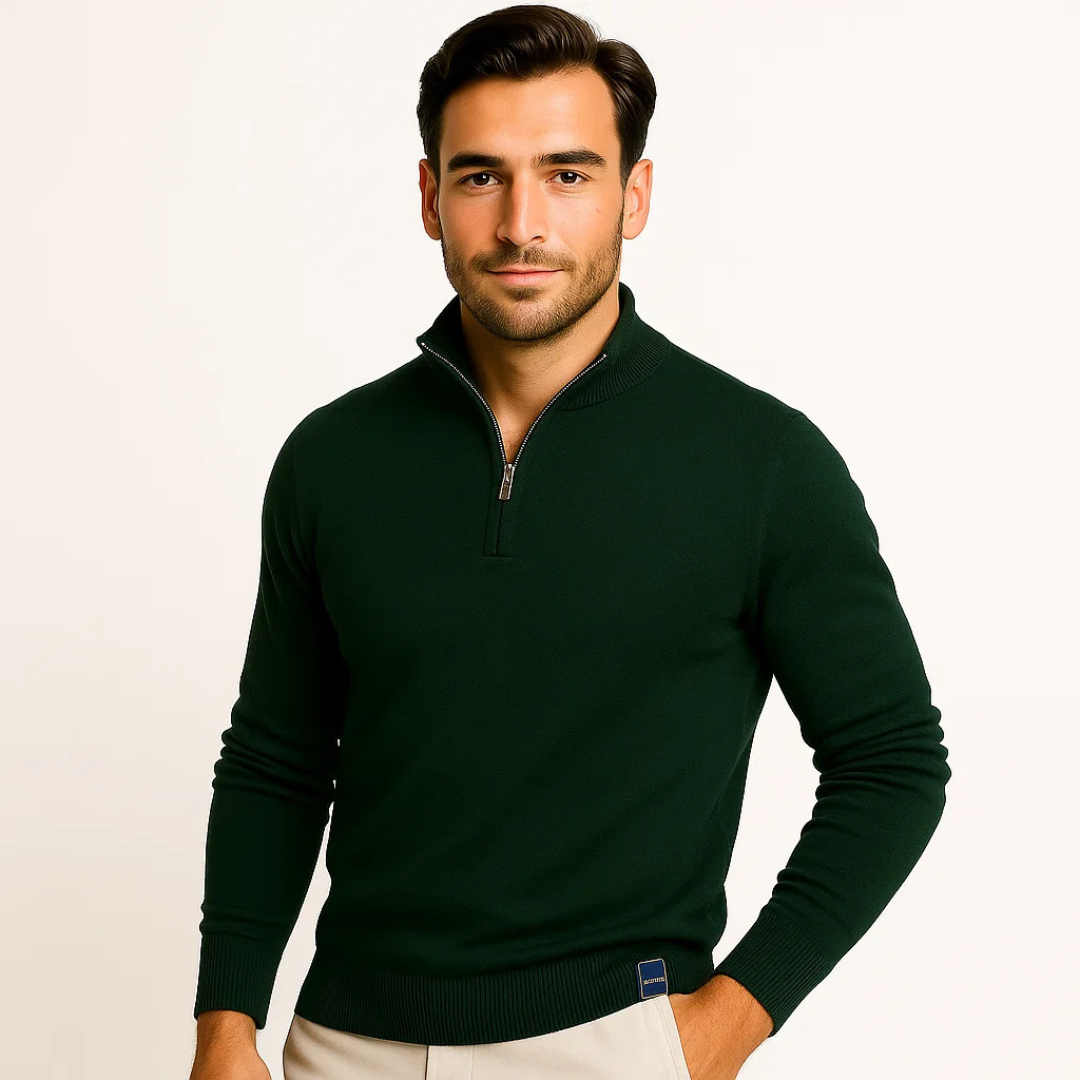 Men’s Pullover Sweater with Zip | Comfortable