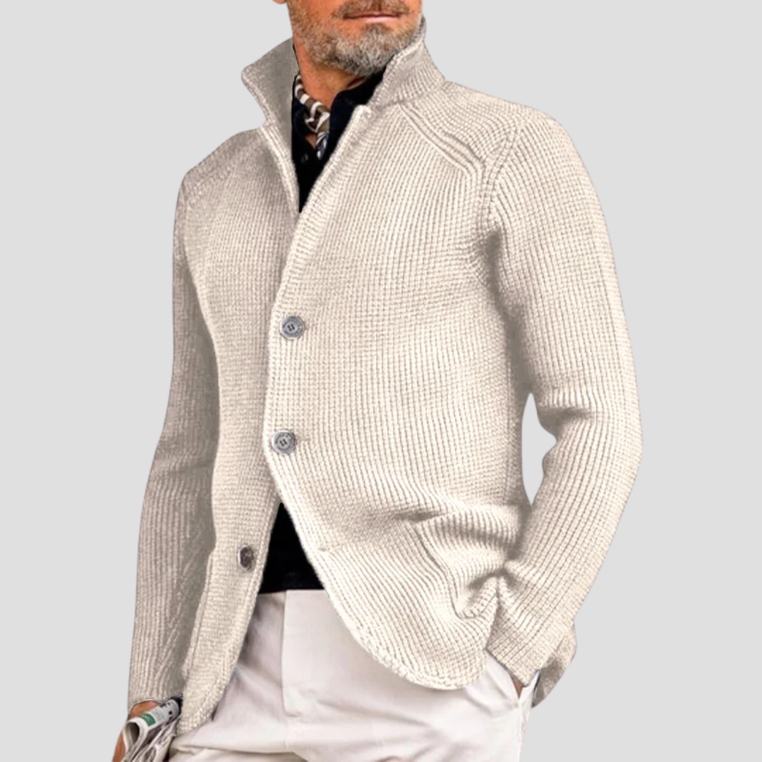 Nurozis | Men’s Textured Jacquard Knit Cardigan