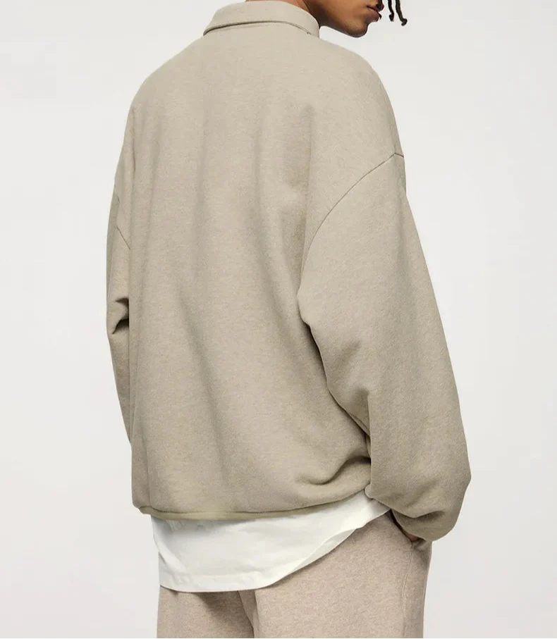 Men’s Wool Polo Sweater – Warm Beige