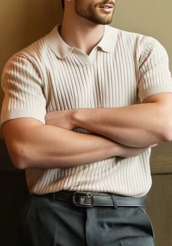 Refined Ribbed Knit T-Shirt – Men’s Essential