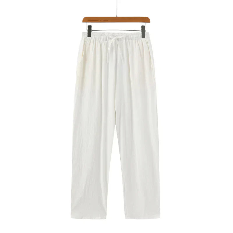 Men’s Lightweight Linen Trousers – Casual Fit with Elasticated Waistband
