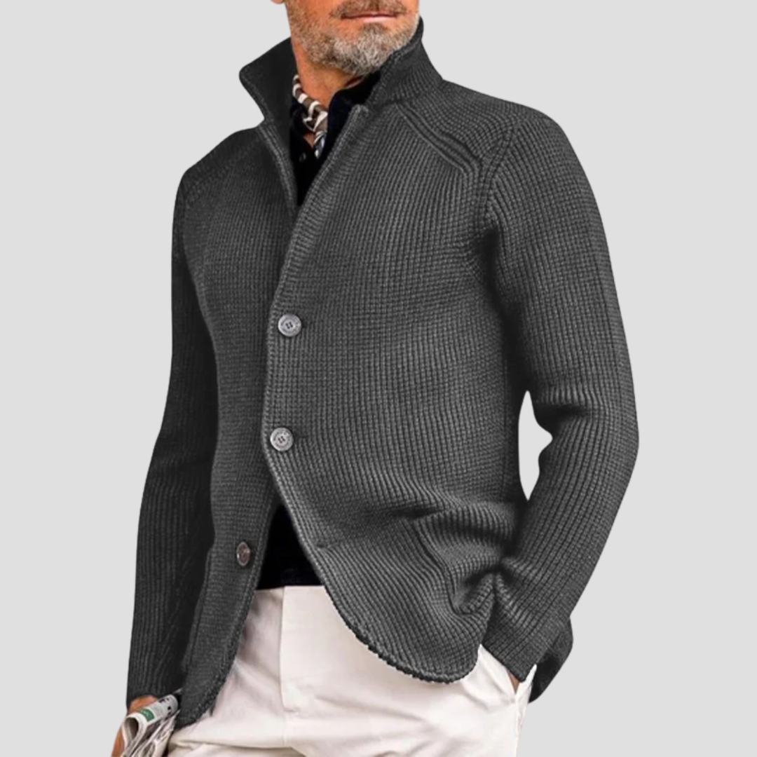 Nurozis | Men’s Textured Jacquard Knit Cardigan