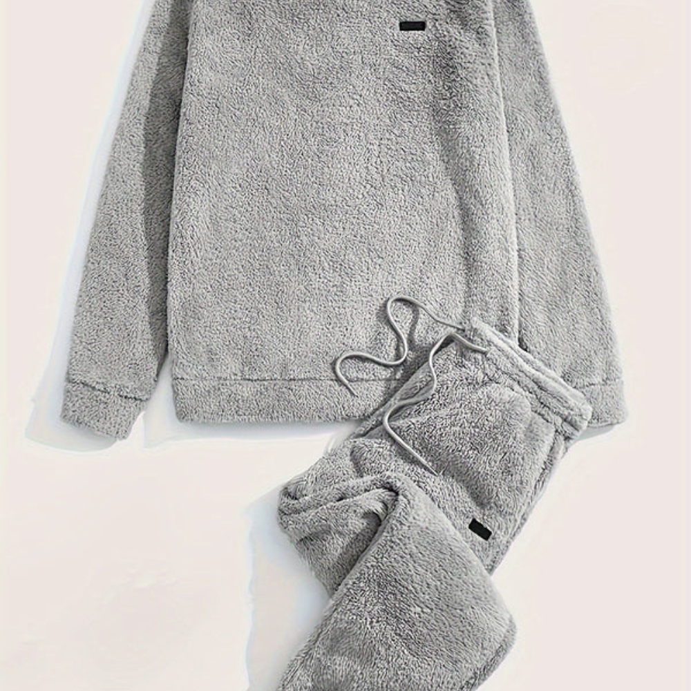 Men’s Plush Sweatshirt & Sweatpants Set | Soft