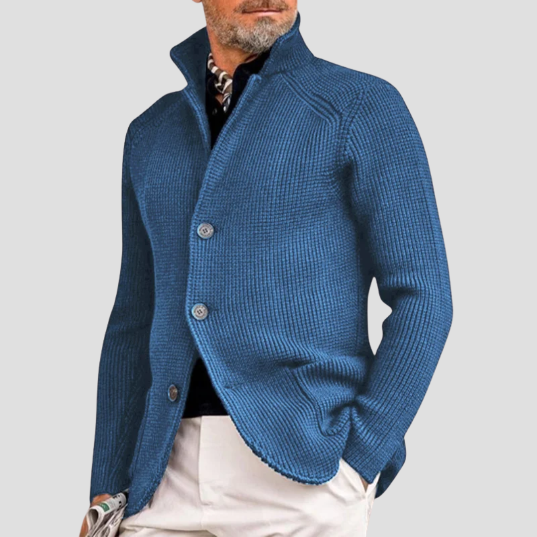 Nurozis | Men’s Textured Jacquard Knit Cardigan