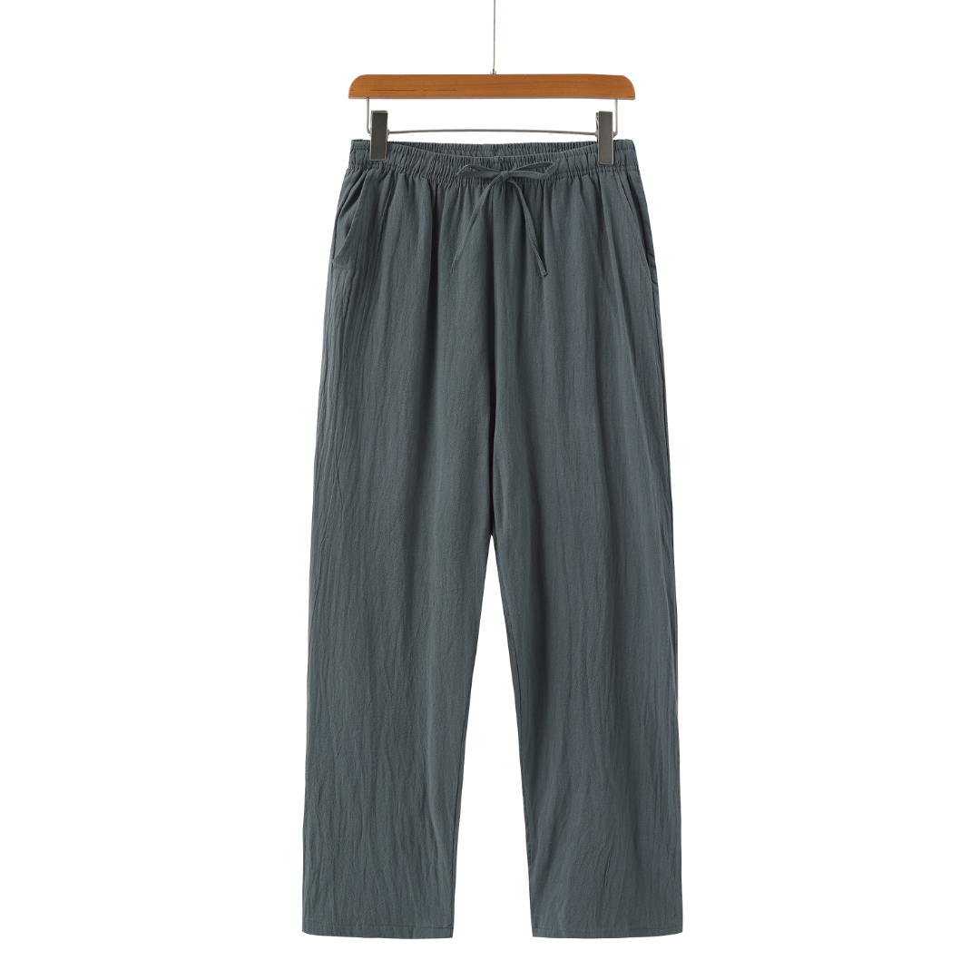 Men’s Lightweight Linen Trousers – Casual Fit with Elasticated Waistband