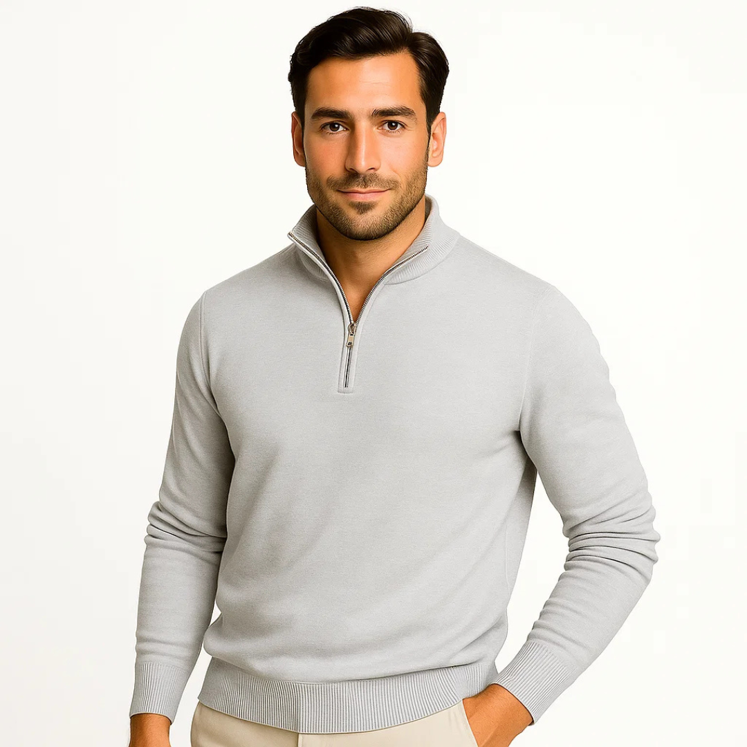 Men’s Pullover Sweater with Zip | Comfortable