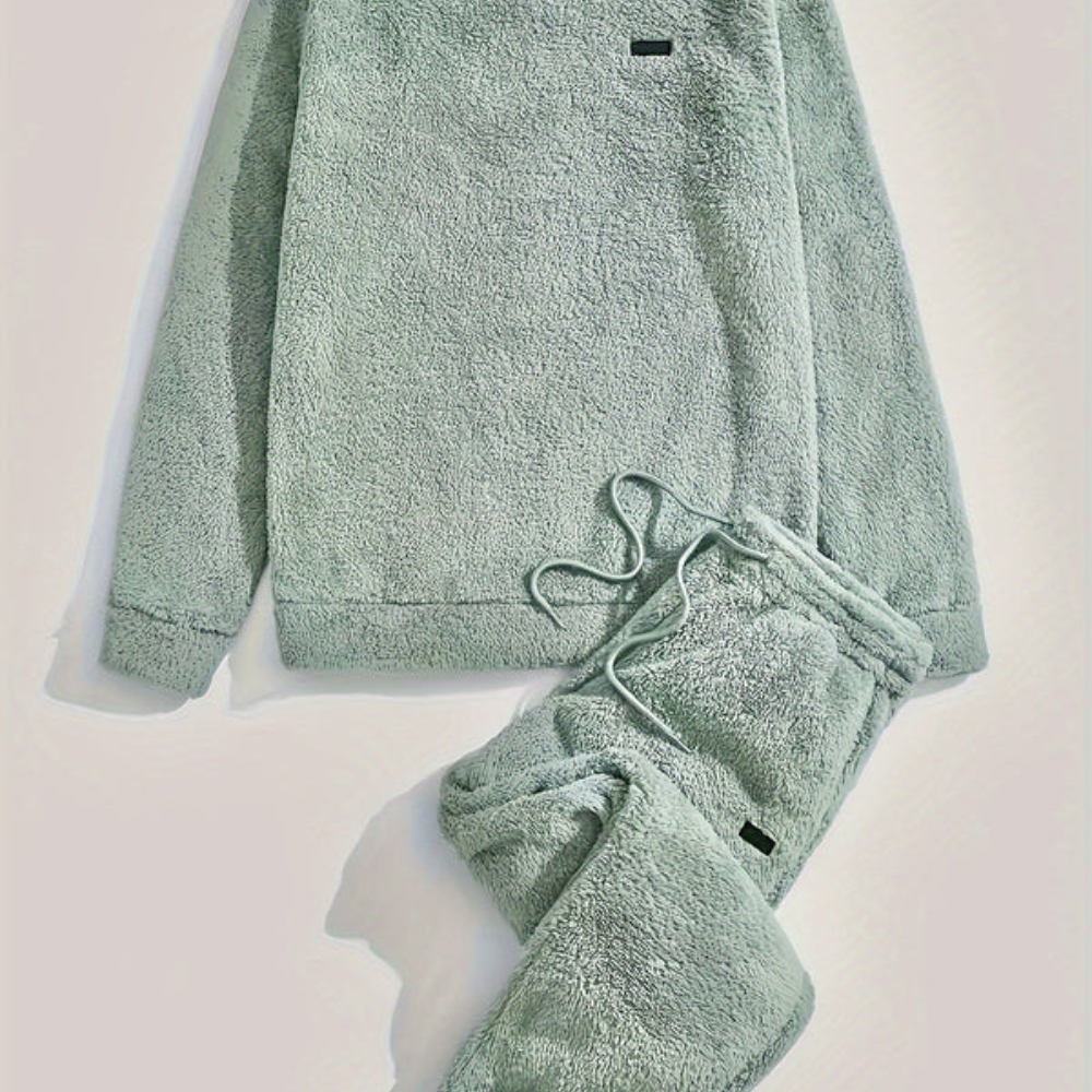 Men’s Plush Sweatshirt & Sweatpants Set | Soft