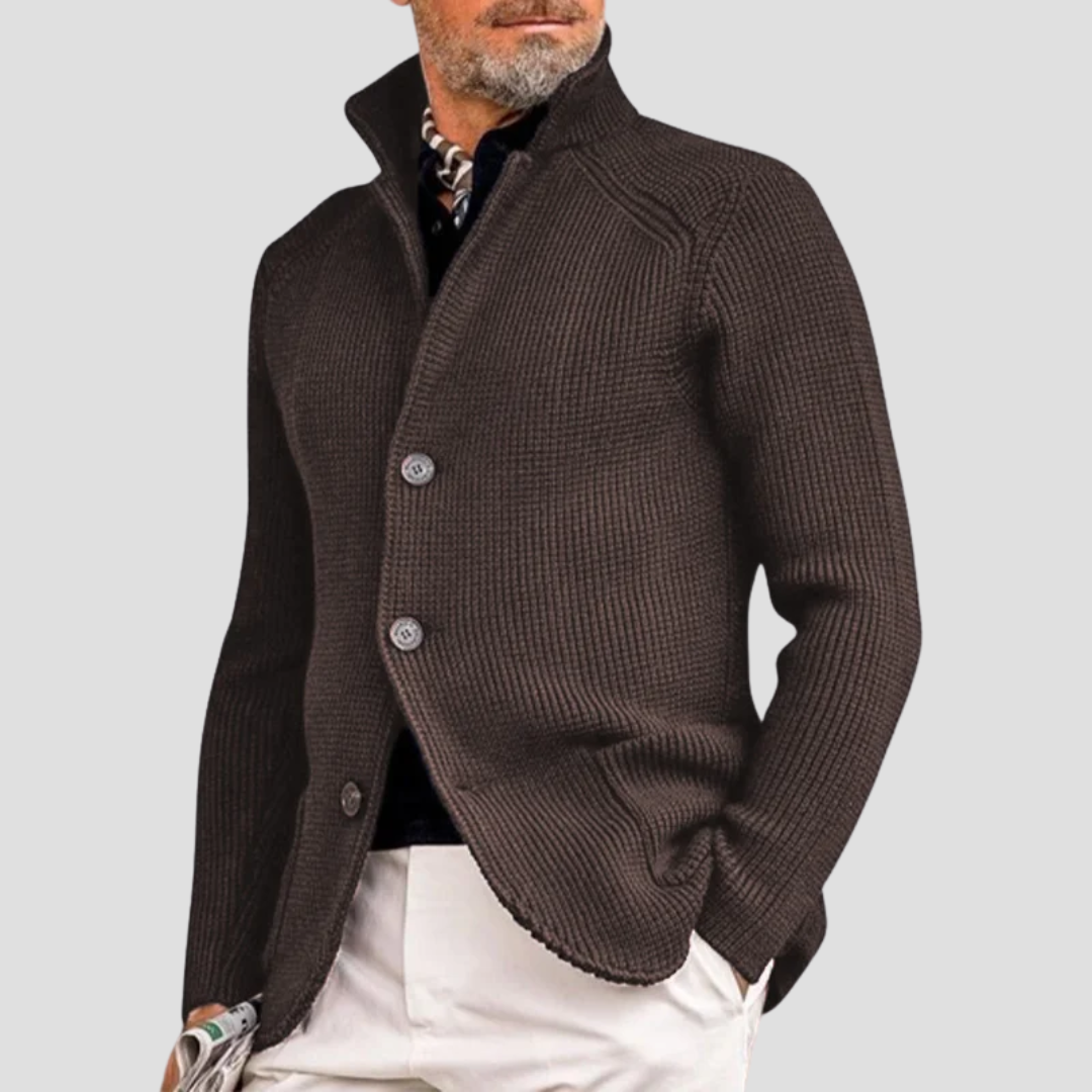 Nurozis | Men’s Textured Jacquard Knit Cardigan