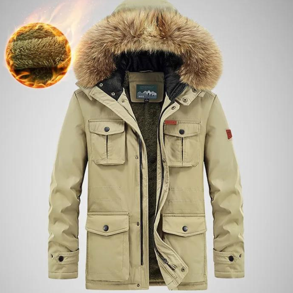 Men’s Winter Fur Hood Jacket | Thermal