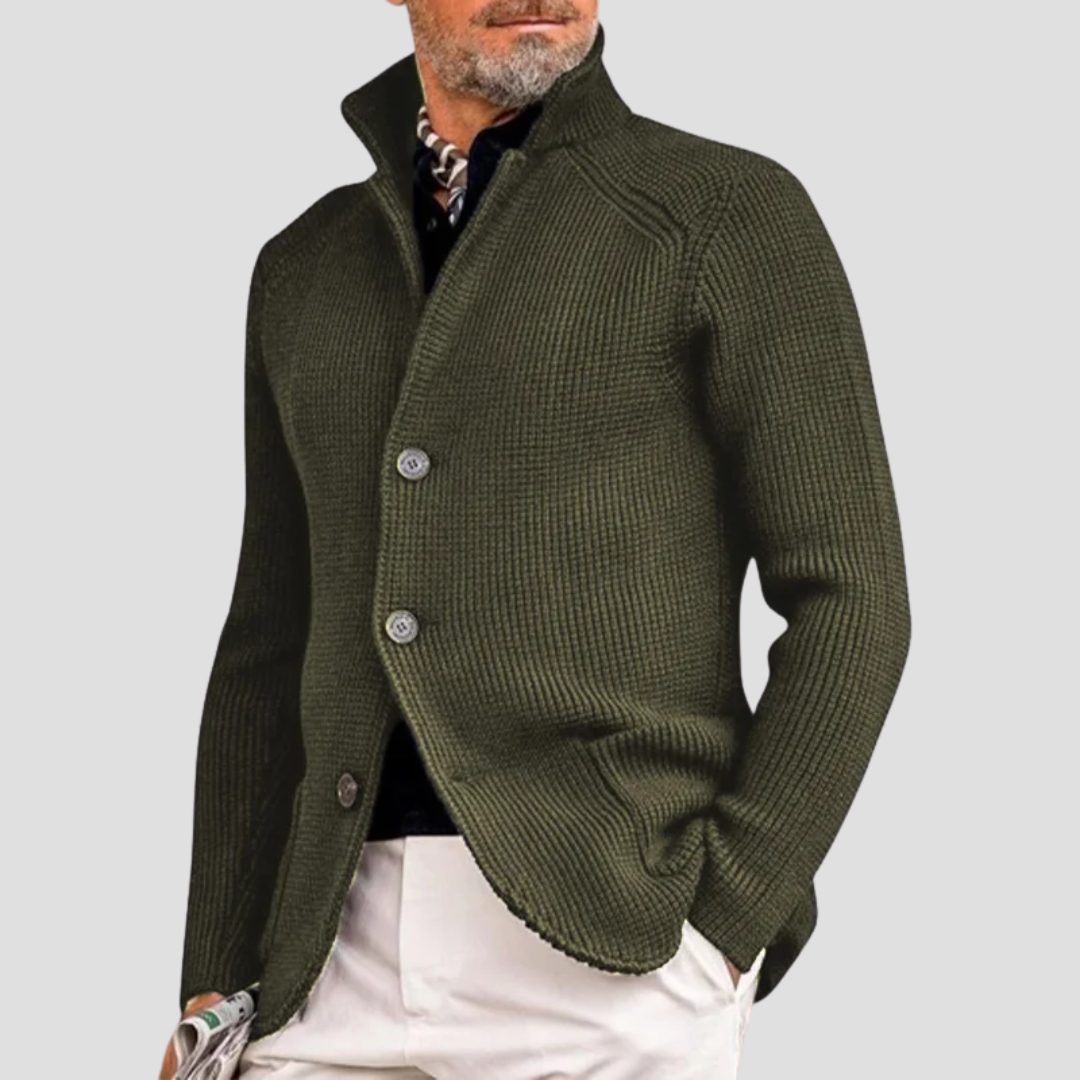 Nurozis | Men’s Textured Jacquard Knit Cardigan