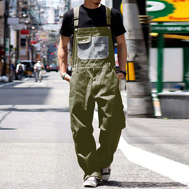Heren Casual Vintage Cargo Overalls met meerdere zakken
