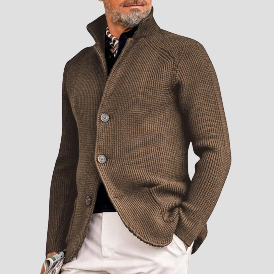 Nurozis | Men’s Textured Jacquard Knit Cardigan