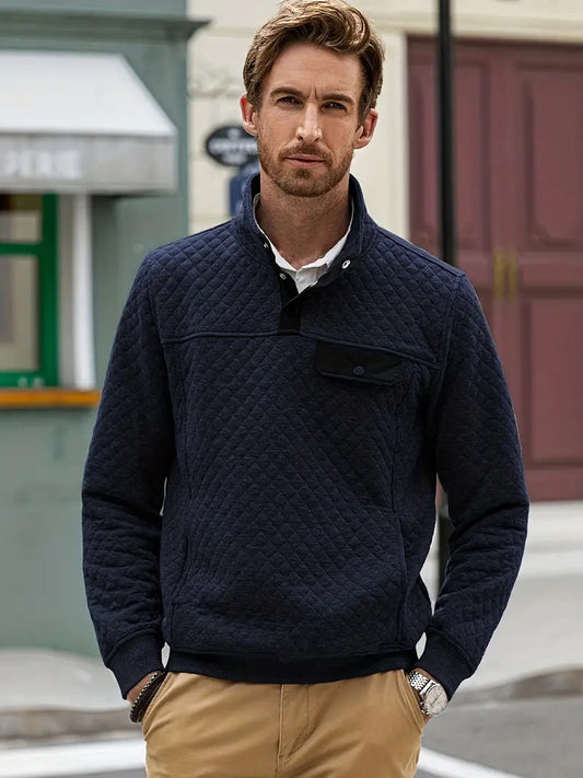 Van Leeuwen | Pullover met knoopsluiting voor heren