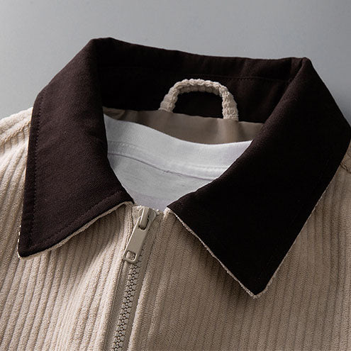 Nurozis | Corduroy Contrast Collar Jacket