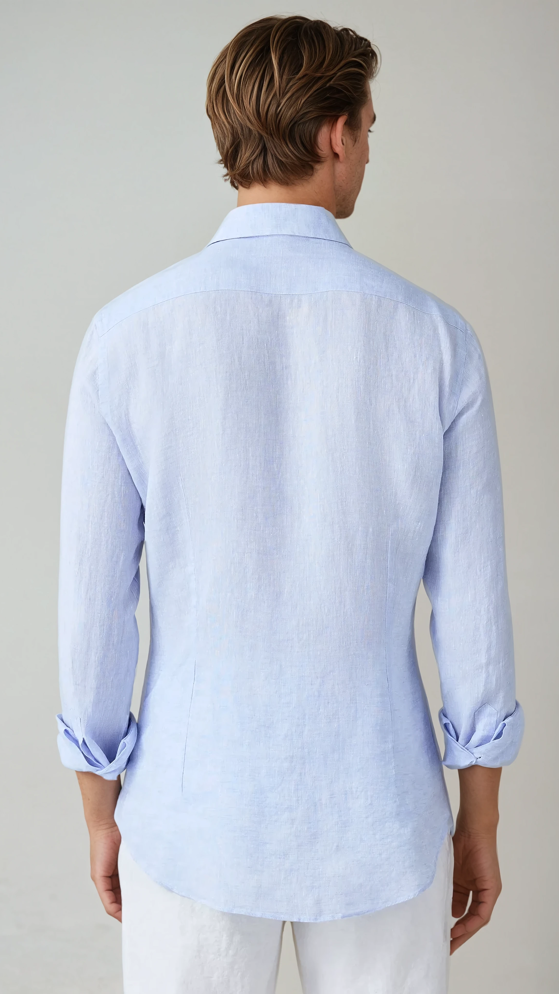 Classic Light Blue Linen Shirt for Men